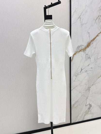 Balm* 25ss knit bodycon dress with gold buttons