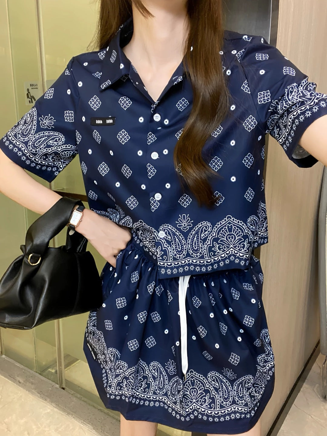 M*u 25ss printed miniskirt