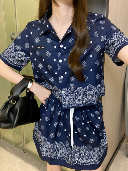 M*u 25ss printed miniskirt