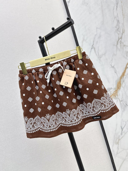M*u 25ss printed miniskirt
