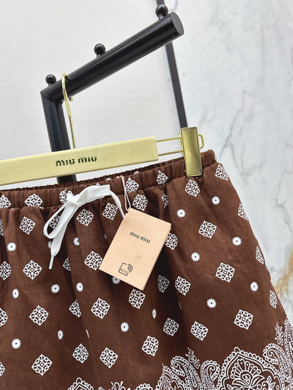 M*u 25ss printed miniskirt