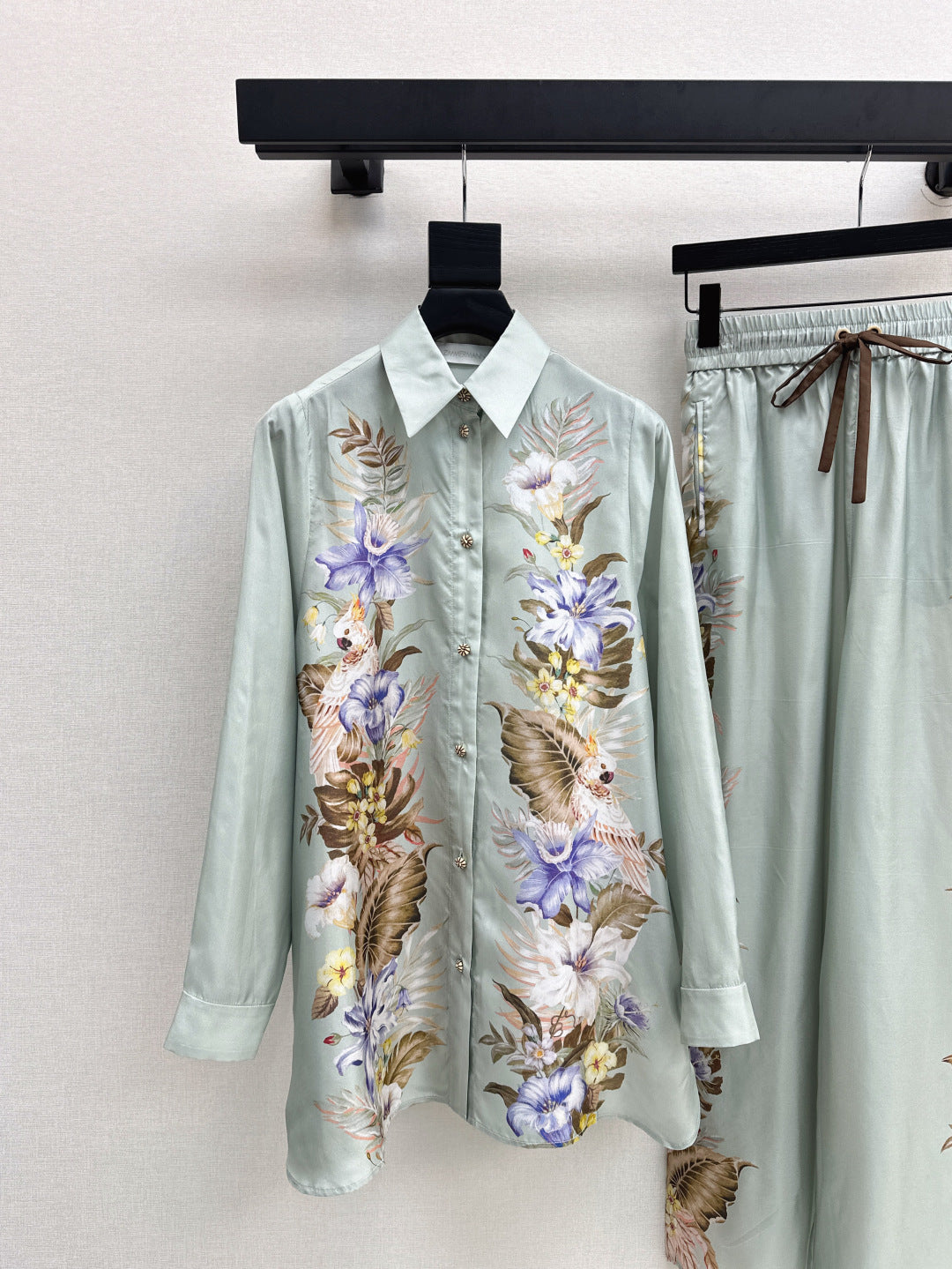 Zim* 25ss printed silk shirt and pants set