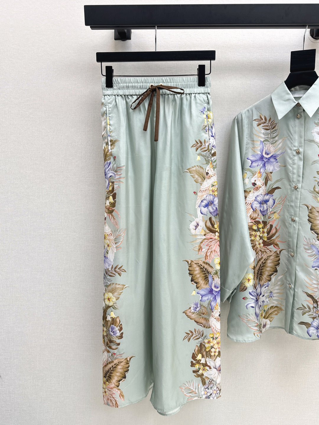 Zim* 25ss printed silk shirt and pants set