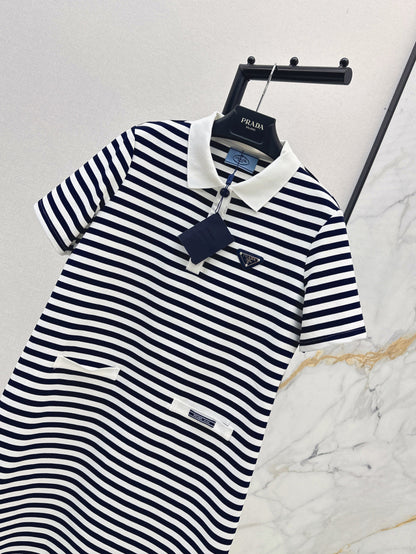 Pra* 25ss striped polo dress