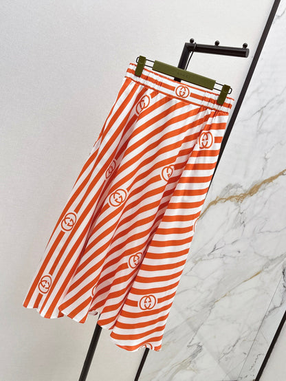 Gu* 25ss printed elastic waist skirt