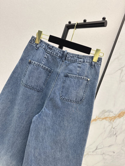 C*nel 25ss floral printed pocket flared jeans
