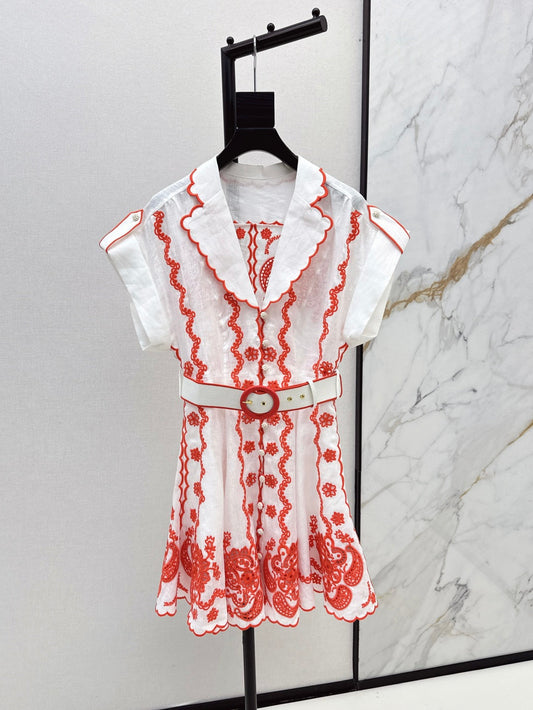 Zim* 25ss embroidered mini dress