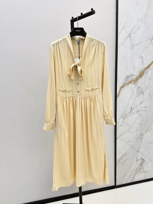 Cel* 25ss long silk dress