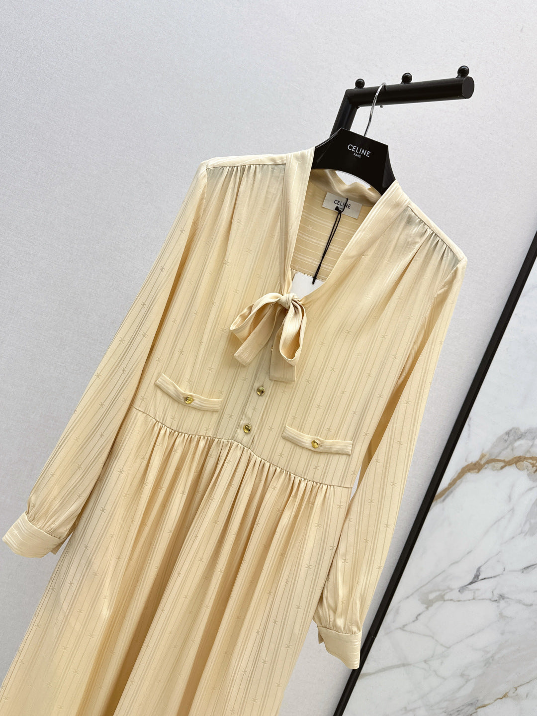 Cel* 25ss long silk dress