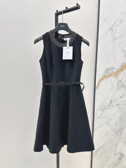 D*r 25ss pearls embroidered belted tunic dress