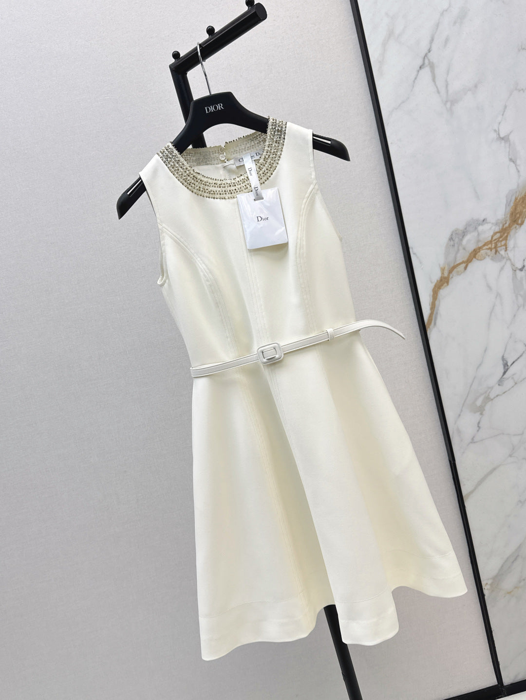 D*r 25ss pearls embroidered belted tunic dress