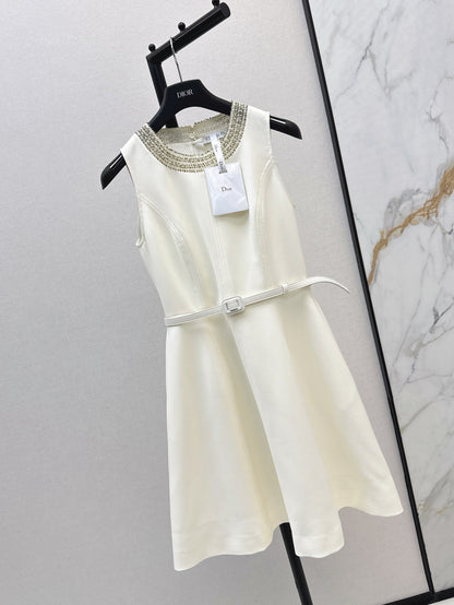 D*r 25ss pearls embroidered belted tunic dress