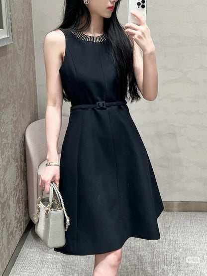 D*r 25ss pearls embroidered belted tunic dress