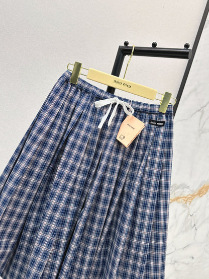 M*u 25ss check pleated skirt