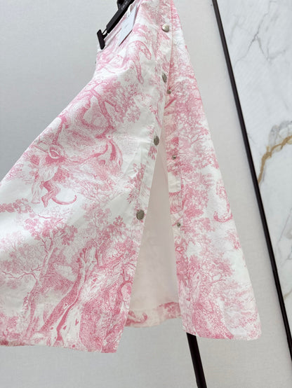 D*r 25ss mid-length flared skirt with buttons side