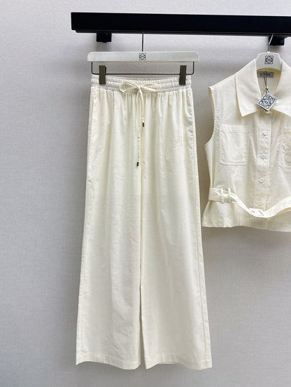 Loe* 25ss embroidered vest and pants set