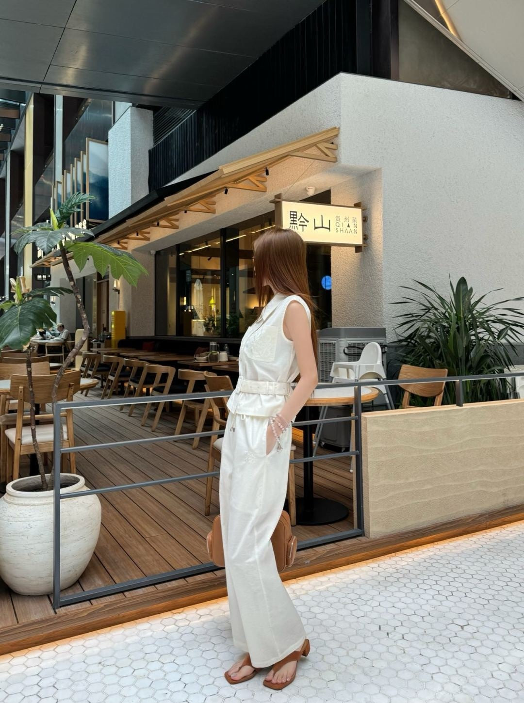 Loe* 25ss embroidered vest and pants set