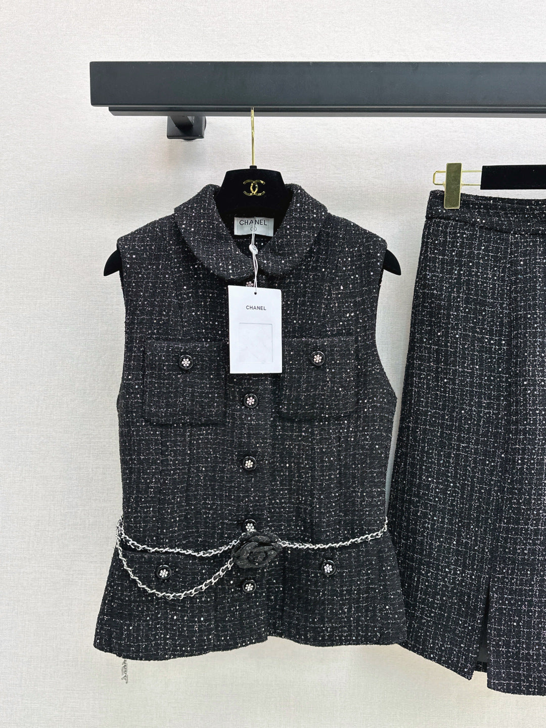 C*nel 25ss glittered tweed suit
