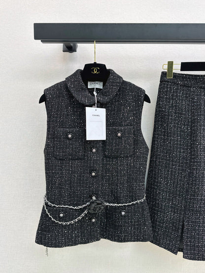 C*nel 25ss glittered tweed suit