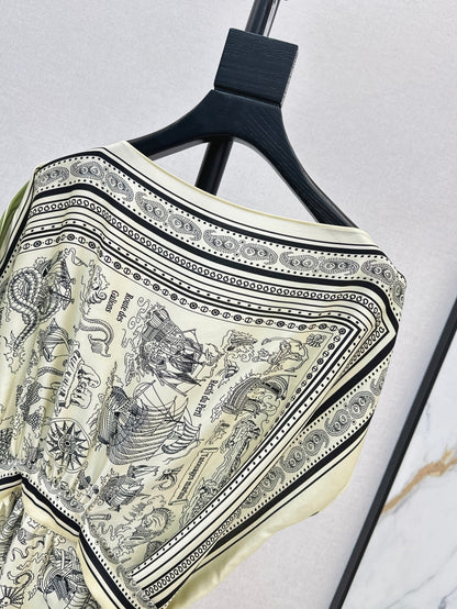Lor*P 25ss Reversible silk cape top