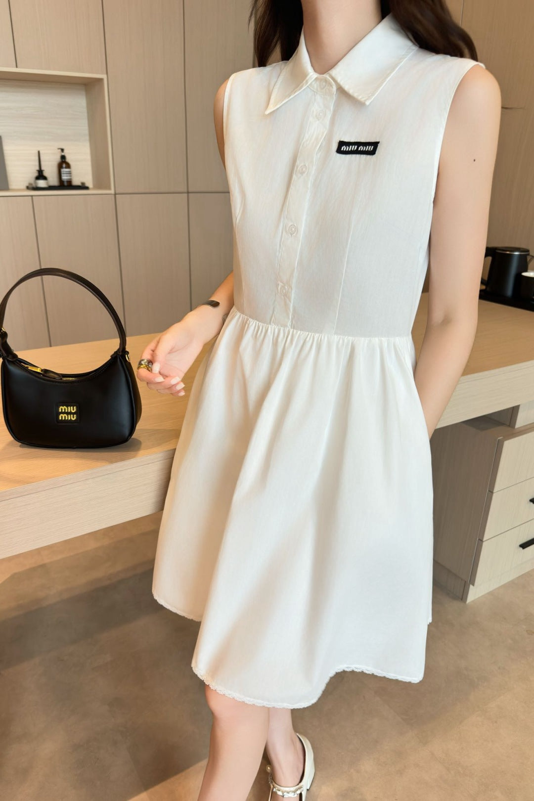 M*u 25ss pleated vest dress