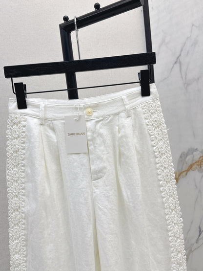 Zim* 25ss embroidered linen pants