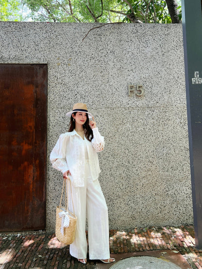 Zim* 25ss embroidered linen shirt