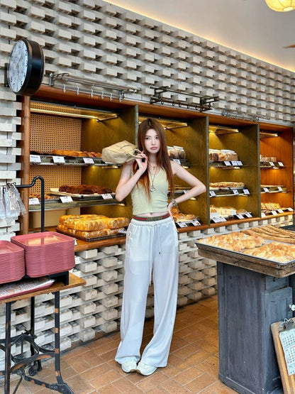 Gu* 25ss drawstring pants with web
