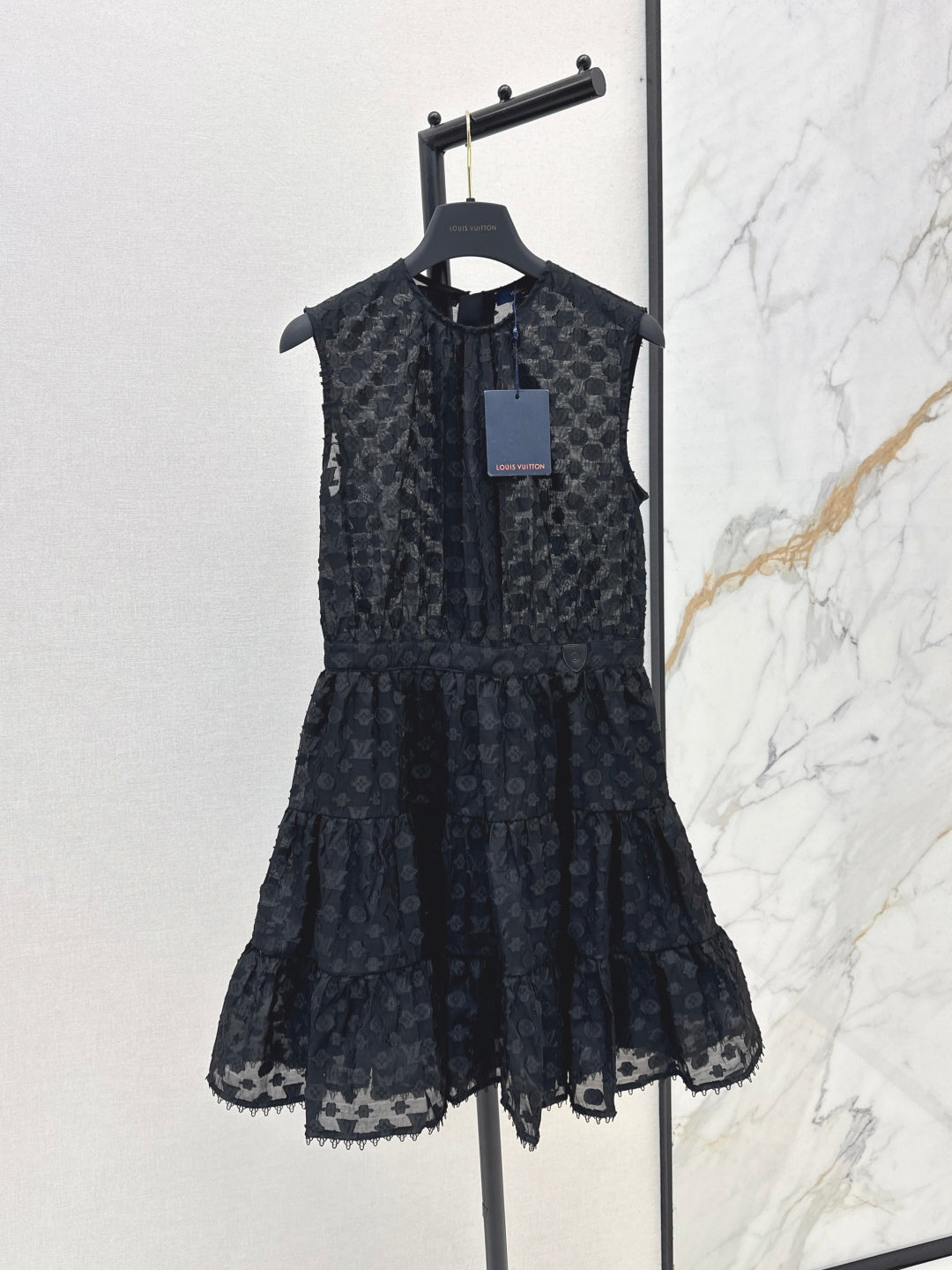 Loui* 25ss monogram jacquard tiered dress