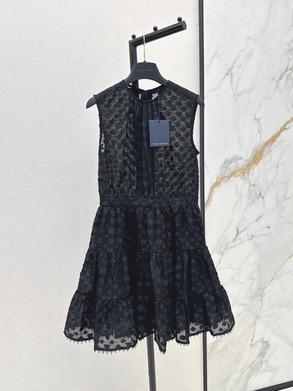 Loui* 25ss monogram jacquard tiered dress