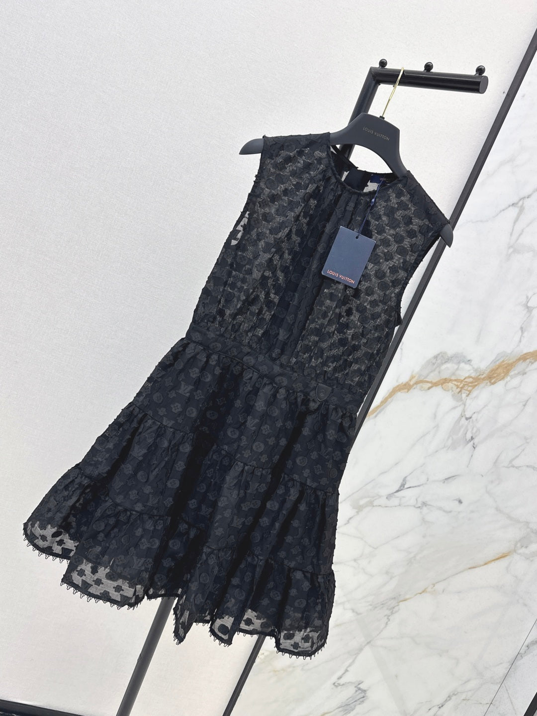 Loui* 25ss monogram jacquard tiered dress