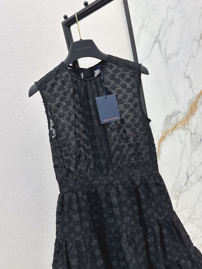 Loui* 25ss monogram jacquard tiered dress
