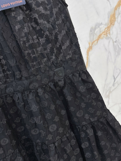Loui* 25ss monogram jacquard tiered dress