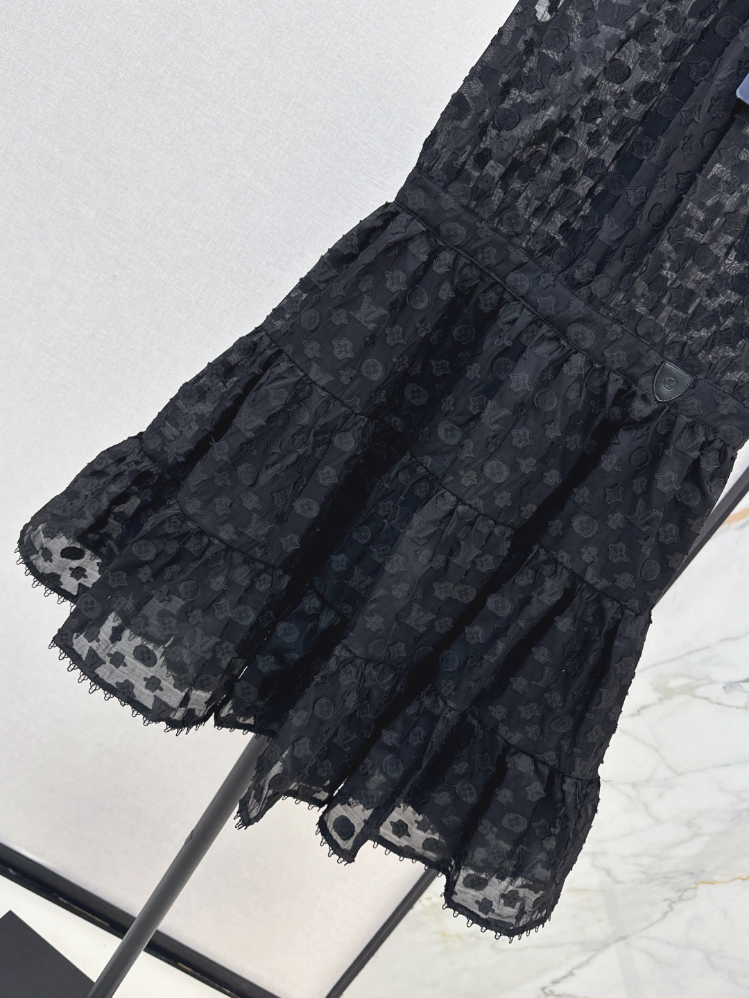 Loui* 25ss monogram jacquard tiered dress
