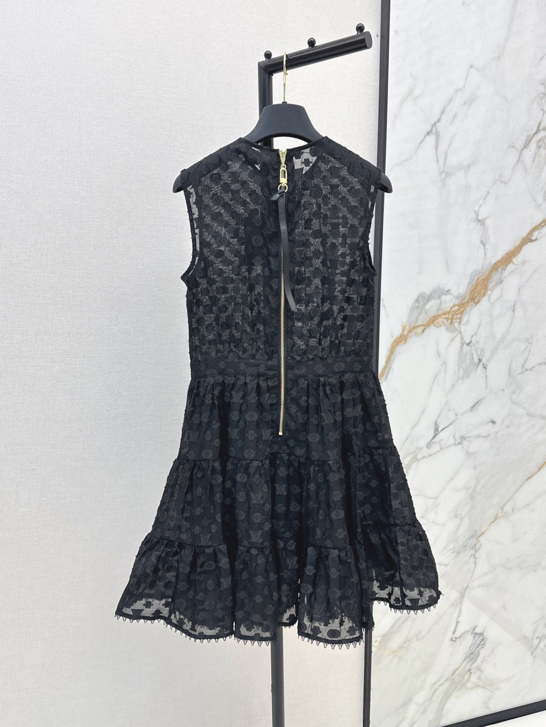 Loui* 25ss monogram jacquard tiered dress