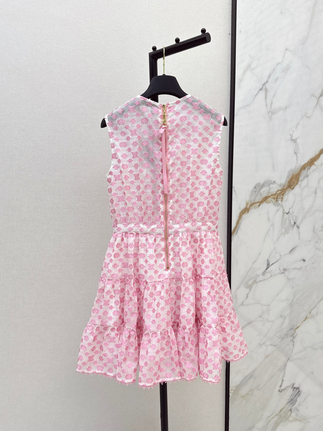 Loui* 25ss monogram jacquard tiered dress
