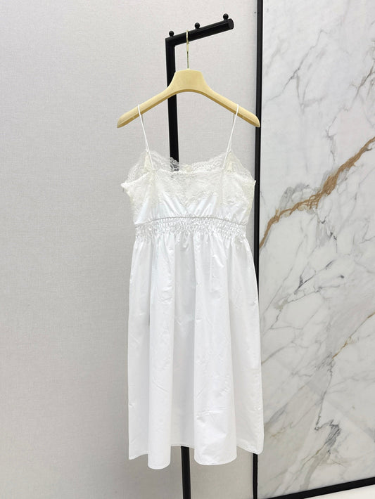 M*u 25ss poplin and lace dress