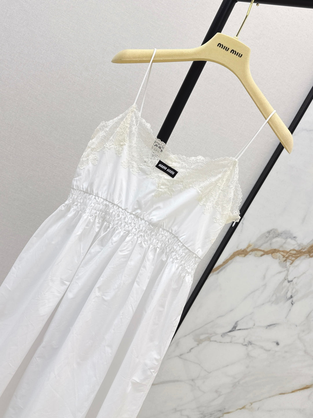 M*u 25ss poplin and lace dress