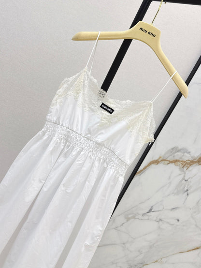 M*u 25ss poplin and lace dress