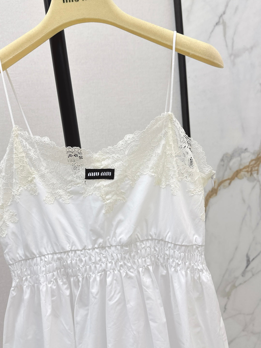 M*u 25ss poplin and lace dress