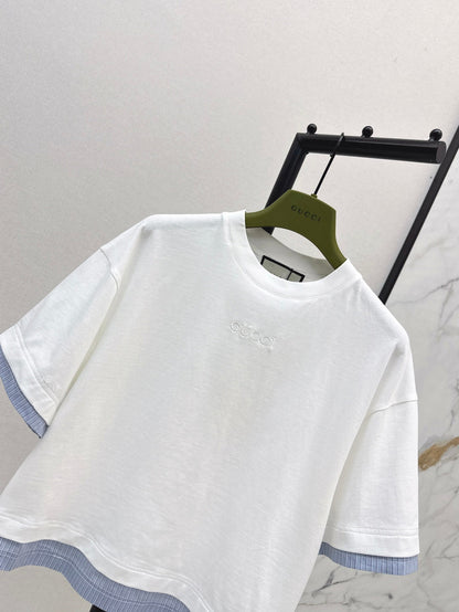 Gu* 25ss embroidered jersey t-shirt