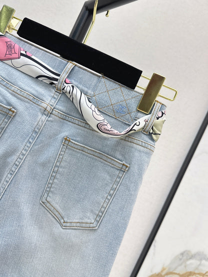 C*nel 25ss slim jeans with scraf