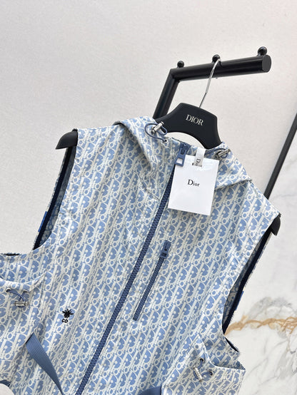 D*r 25ss oblique jacquard hooded vest
