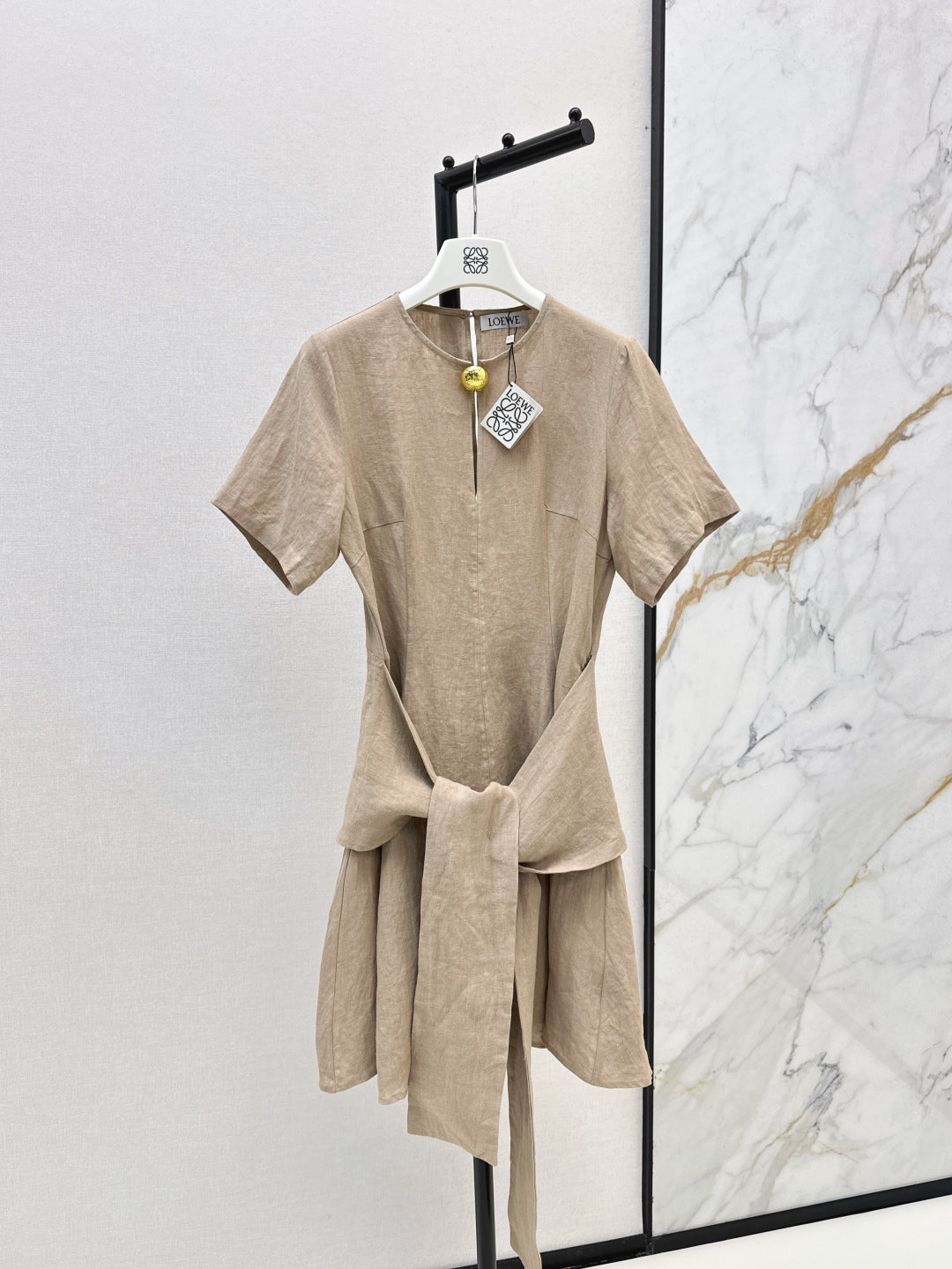Loe* 25ss tied linen dress