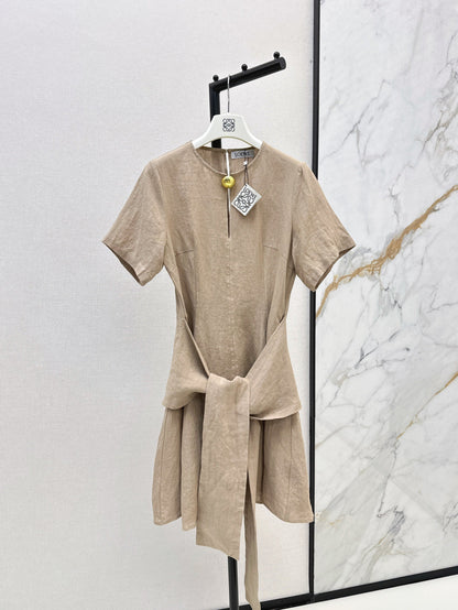 Loe* 25ss tied linen dress
