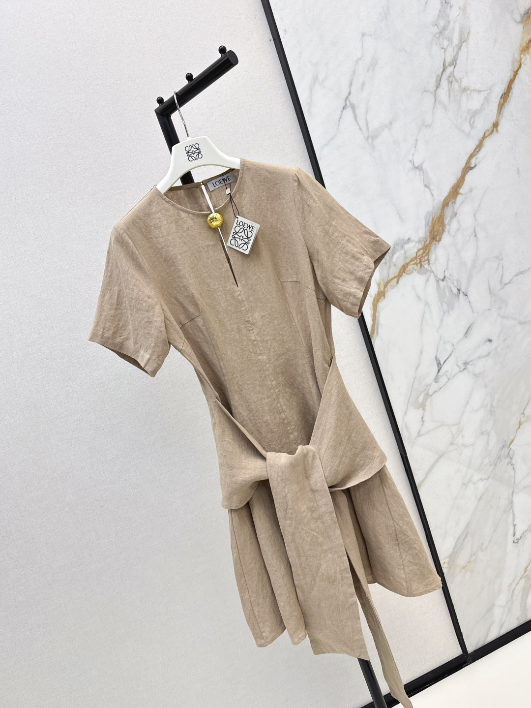 Loe* 25ss tied linen dress