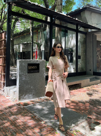 Loe* 25ss tied linen dress