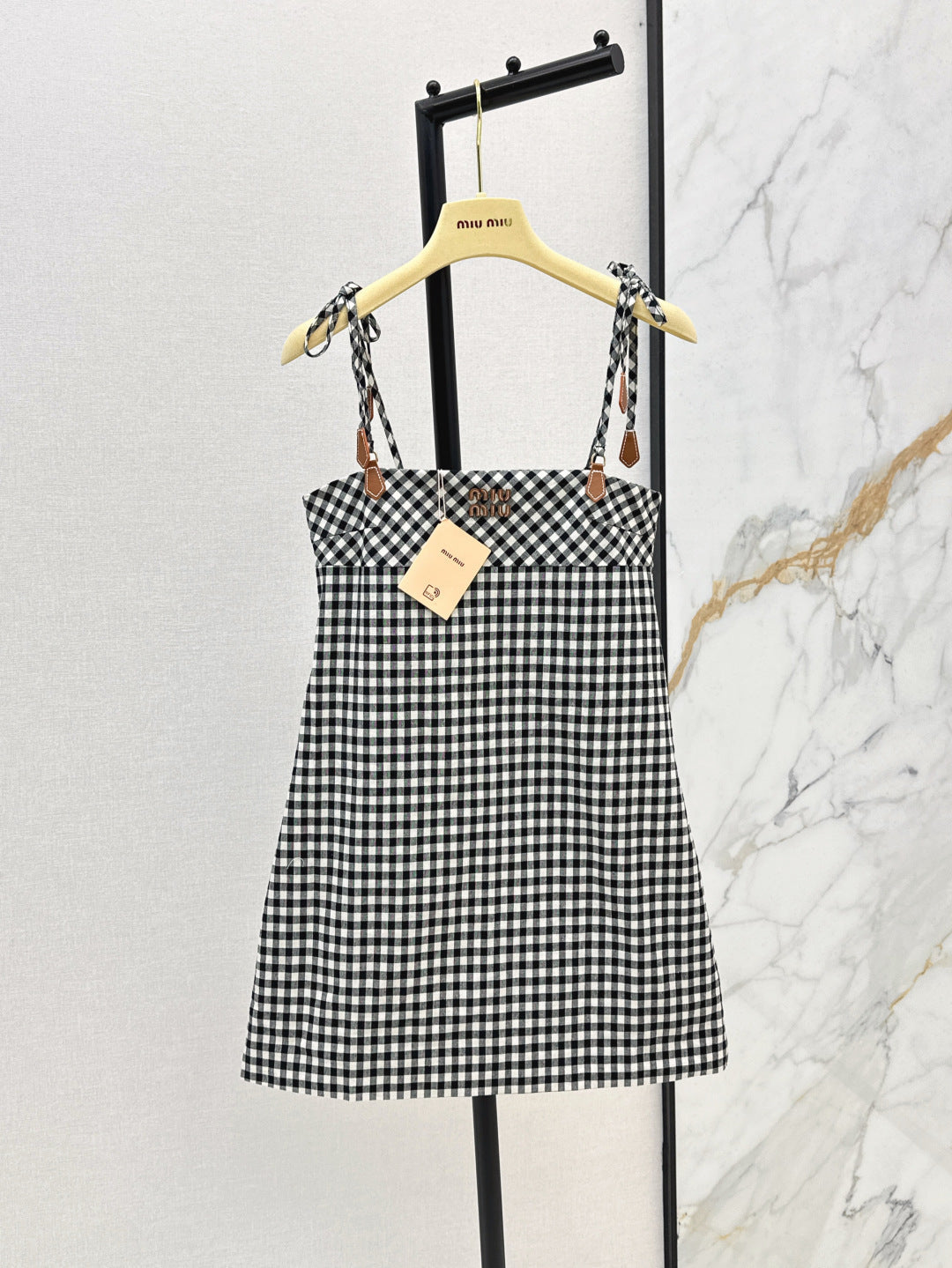 M*u 25ss check mini-dress