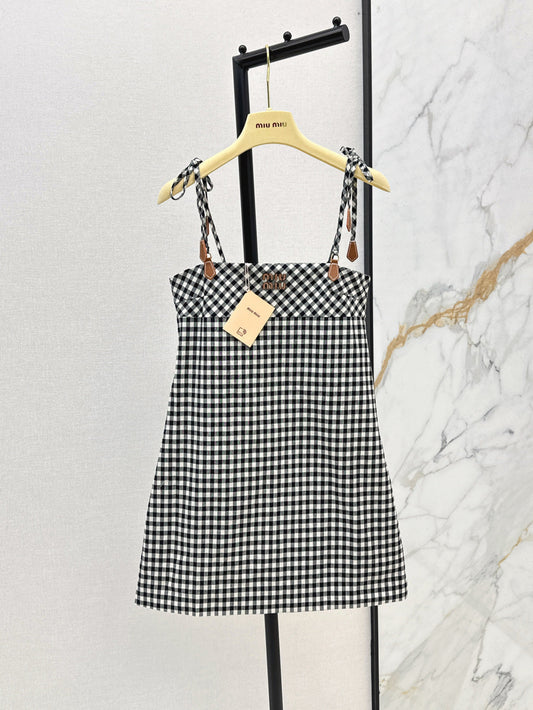 M*u 25ss check mini-dress