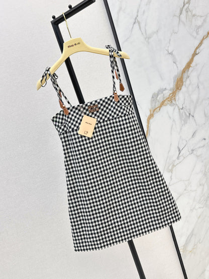 M*u 25ss check mini-dress